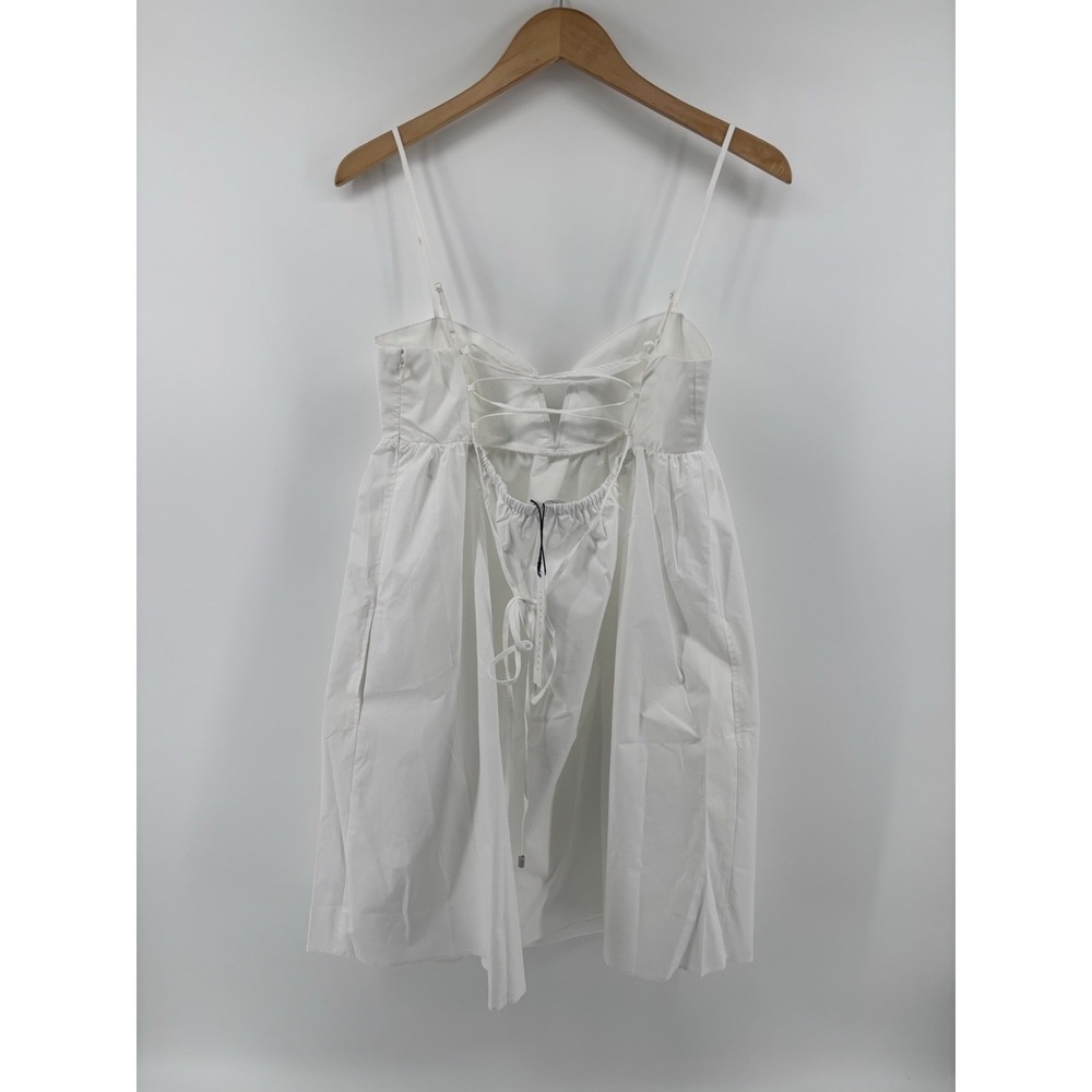 NWT Susana Monaco Poplin Square Wire Dress XL Lace Up Back Pockets Preppy $198 - Picture 5 of 12